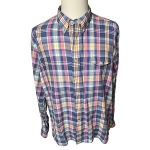 Ralph Lauren Men's 2XL Pastel Plaid Button-Down Long Sleeve Shirt